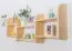 Étagère murale en pin massif naturel 019 | 75 x 150 x 20 cm | 6 compartiments pratiques