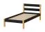 Lit simple Ailina 01 | Noir & Chêne Naturel | Pin massif | 90 x 200 cm | Sommier inclus