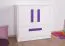 Chambre d'enfant - Commode Walter 08, couleur : blanc brillant / violet - 85 x 80 x 40 cm (H x L x P)