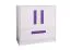 Chambre d'enfant - Commode Walter 08, couleur : blanc brillant / violet - 85 x 80 x 40 cm (H x L x P)