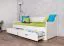 Lit d'enfant / lit d'adolescent Sahila avec 2e couchage et 2 tiroirs, couleur : blanc - Dimensions du couchage : 80 x 200 cm (L x l)
