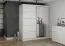 Penderie / Armoire à portes coulissantes avec miroir / Blanc / Galtee 06 / 195 x 160 x 61 cm / 2 portes / 6 compartiments / Beaucoup de capacité de rangement / Unicolore