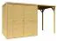Bois-Abri de jardin 1,7 x 3,73 mètres (incl. toit) | Naturel | toit plat Abbildung