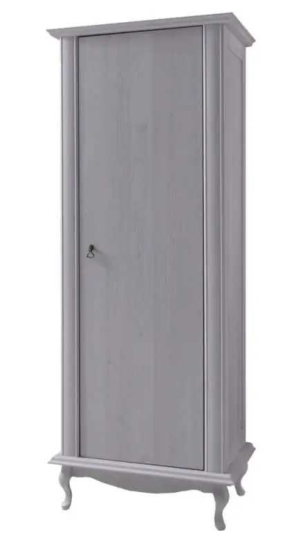 Armoire à porte battante / penderie Bignona 03, Couleur : Pin blanc - 196 x 75 x 57 cm (H x L x P)
