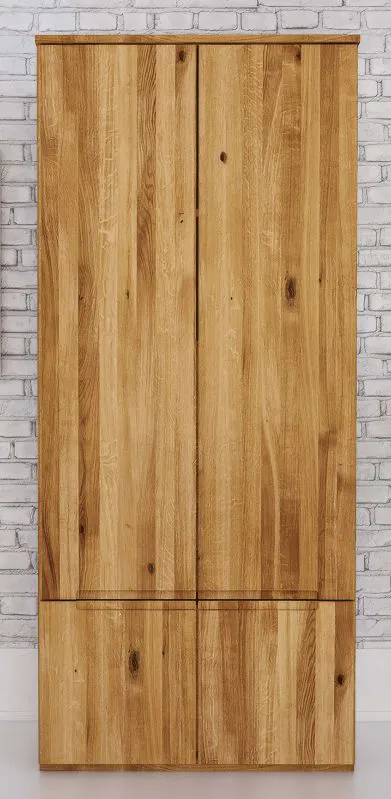 Armoire penderie Kapiti 13 | Chêne sauvage massif huilé | 206 x 90 x 53 cm | Organisation optimale