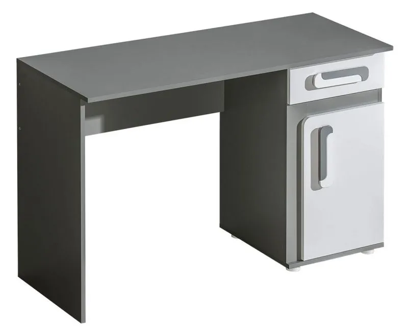Bureau Oskar 09 pour chambre ado | Anthracite/Blanc | 80 x 120 x 50 cm | Design moderne et pratique