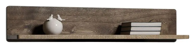 Étagère murale Fazenda 13 | Chêne partiellement massif | Finition brun foncé | 19 x 115 x 19 cm