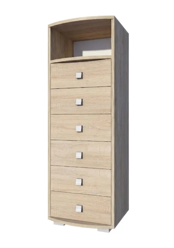 Commode Rabaul 14 | Sonoma chêne | 138 x 49 x 40 cm | 6 tiroirs | Rangement moderne