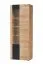 Vitrine / Couleur : Chêne Ribbeck / Noir mat / 2 portes battantes / Éclairage LED inclus / 11 compartiments / Dimensions : 70 x 40 x 192 cm / Fonction Push-to-open