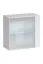 Vitrine suspendue avec deux compartiments Fardalen 21, Couleur : Blanc - dimensions : 60 x 60 x 30 cm (h x l x p), avec fonction push-to-open
