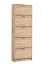 Armoire à chaussures haute Gradide 05, Couleur : Chêne de Sonoma, cinq portes basculantes, poignées : gris, 10 compartiments, dimensions : 191,5 x 67 x 28 cm, protection des bandes de chant ABS, pour le hall d'entrée