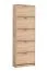 Armoire à chaussures haute Gradide 05, Couleur : Chêne de Sonoma, cinq portes basculantes, poignées : gris, 10 compartiments, dimensions : 191,5 x 67 x 28 cm, protection des bandes de chant ABS, pour le hall d'entrée