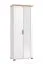 Armoire penderie Banat 18 avec porte miroir | Blanc/Blanc brillant/Chêne Artisan | 194,5 x 75 x 41 cm | Barre extensible