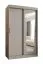 Armoire penderie coulissante Aletschhorn 08 | 1,2 m | Kaschmir | 5 compartiments | 1 porte miroir | 2 tringles | Rails aluminium