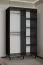 Armoire à portes coulissantes au design moderne Jotunheimen 100, couleur : noir - Dimensions : 208 x 120,5 x 62 cm (H x L x P)