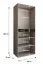 Armoire à portes battantes / Penderie / Blanche / 12 portes battantes / 9 compartiments / 3 tringles / 240 x 52 x 203 cm / Finition haut de gamme / Système de fermeture Soft-Close