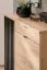Armoire à chaussures avec un tiroir Angvik 05, deux compartiments à clapet, une porte, Couleur : Chêne / Noir, trois compartiments, dimensions : 95 x 90 x 35 cm, Matériaux de haute qualité