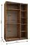 Penderie / Armoire à portes coulissantes / 2 portes coulissantes / 245,5 x 150 x 64 cm / 6 compartiments / Miroir / Fermeture en douceur / 2 tringles à vêtements / Couleur : Noir