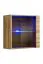 Deux vitrines suspendues avec tablette murale Balestrand 366, Couleur : Chêne wotan / Noir - dimensions : 110 x 130 x 30 cm (h x l x p), avec éclairage LED