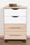 Caisson mobile Banjaran 36 | Sonoma chêne / blanc | 66 x 45 x 40 cm | 4 tiroirs sur roulettes
