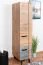 Bureau - Armoire étroite, Couleur: Chêne / Gris - Dimensions: 187 x 45 x 56 cm (H x L x P)