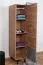 Bureau - Armoire étroite, Couleur: Chêne / Gris - Dimensions: 187 x 45 x 56 cm (H x L x P)