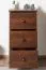 Commode massive en pin massif couleur noyer Junco 150, avec trois tiroirs spacieux, 78 x 40 x 42 cm, très bonne stabilité