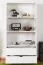 Bibliothèque blanche en pin massif Junco 47B | 158 x 80 x 42 cm | 3 niches, 2 grands tiroirs, grande capacité