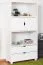 Bibliothèque blanche en pin massif Junco 47B | 158 x 80 x 42 cm | 3 niches, 2 grands tiroirs, grande capacité