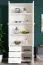 Vitrine sobre en pin massif Junco 39, en blanc, 195 x 84 x 42 cm, avec 3 tiroirs et 5 compartiments, montage simple et rapide, durable, robuste