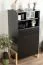 Commode Kustanai 03, Couleur : Noir / hêtre - Dimensions : 116 x 63 x 42 cm (h x l x p)