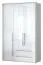 Chambre à coucher - Armoire, Couleur: Blanc / Blanc brillant - 226 x 142 x 60 cm (H x L x P) Abbildung