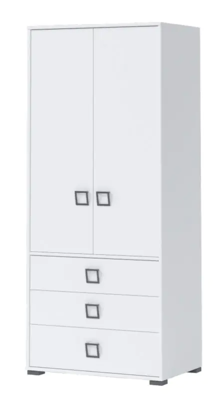 Armoire à portes battantes / armoire 13, couleur : blanc - Dimensions : 198 x 84 x 56 cm (H x L x P)