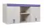 Chambre d'enfant - placard Luis 15, couleur : chêne blanc / violet - 58 x 120 x 42 cm (H x L x P)