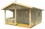 Abri de sauna Hochzöbl avec plancher - Maison en madriers de 70 mm, Surface au sol : 19,9 m², Toit en bâtière