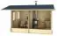 Abri de sauna Reifhorn avec plancher - Maison en madriers de 70 mm, Surface au sol : 10,7 m², Toit en bâtière
