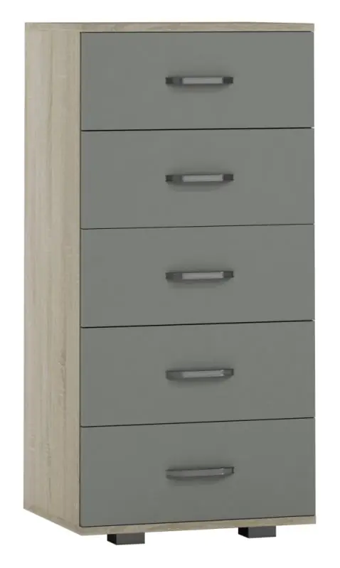 Commode Ciomas 13, couleur : Chêne de Sonoma / gris - Dimensions : 104 x 50 x 40 cm (H x L x P)