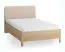 Lit simple / Chêne massif / Couleur : Chêne / Beige / Appuie-tête rembourré doux / 90 x 200 cm / Forme arrondie discrète / Lit d'appoint / Sommier à lattes inclus