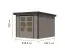 Abri de jardin à toit monopente, épicéa nordique gris eau, tôle trapézoïdale anthracite, coins renforcés d'acier, serrure à cylindre, durable et résistant aux intempéries, 2,38×2,42 m