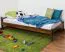 Lit pour enfant 90 x 200 cm | Bois massif: Pin | Laqué Noisette | incl. sommier à lattes Abbildung