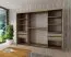 Armoire à portes coulissantes Bisaurin 6C avec miroir | Noir & Chêne Sonoma | 200 x 250 x 62 cm