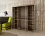 Armoire à portes coulissantes / Penderie Bisaurin 4B avec miroir, Couleur : Noir / Chêne de Sonoma - Dimensions : 200 x 180 x 62 cm ( H x L x P)