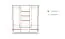 Armoire / armoire à portes battantes "Lopar" 37, couleur : noyer / noir, partiellement massif - Dimensions : 196 x 182 x 63 cm (H x L x P)