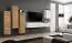 Mur de salon avec grand espace de rangement Balestrand 43, Couleur : Chêne Wotan / Blanc - Dimensions : 160 x 330 x 40