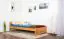 Lit simple / lit d'appoint en pin massif, couleur aulne 78, avec sommier à lattes - 100 x 200 cm
