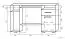 Bureau Ciomas 20, couleur : Chêne de Sonoma / gris - Dimensions : 76 x 125 x 60 cm (H x L x P)