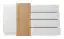 Commode Gremda 03, Couleur : Chêne / Blanc - 94 x 160 x 45 cm (H x L x P)