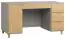 Bureau Nanez 24, couleur : gris / chêne - Dimensions : 78 x 140 x 67 cm (H x L x P)