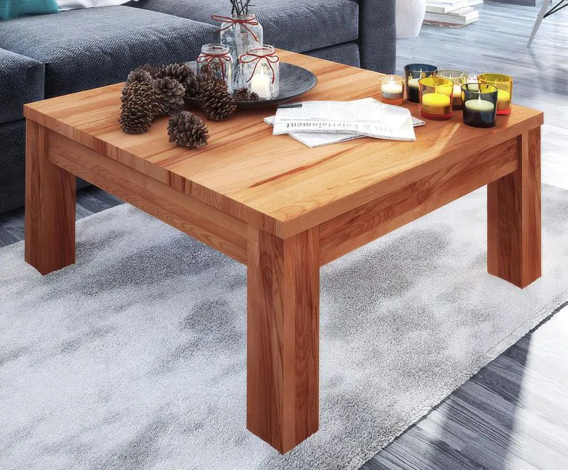 Table basse Kapiti 26 | Hêtre cœur massif huilé | 90 x 90 x 43 cm | Design exclusif