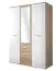 Armoire avec miroir Velle 07, Couleur : Chêne Sonoma / Blanc - Dimensions : 191 x 135 x 55 cm (H x L x P), avec trois tiroirs